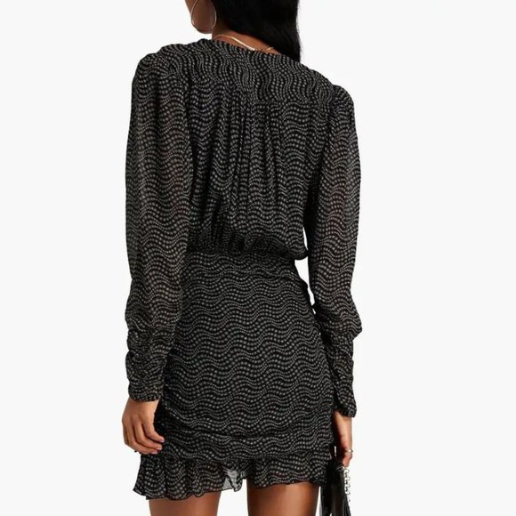 ba&sh Little Ruched Printed Georgette Mini Dress - Picture 6 of 16